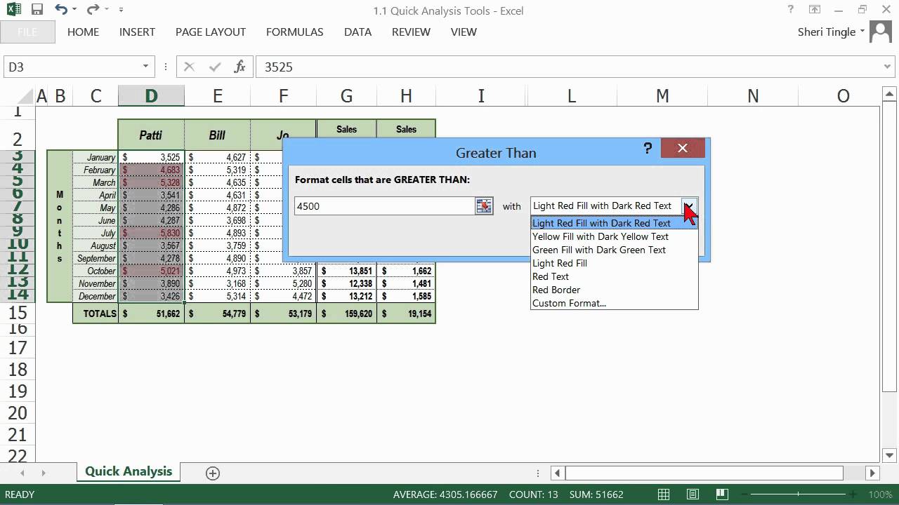excel for mac quick analysis